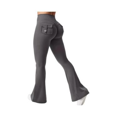 Imagem de Leggings De Yoga Femininas De Alta Elasticidade Com Bolsos, Compressão