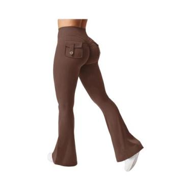 Imagem de Leggings De Yoga Femininas De Alta Elasticidade Com Bolsos, Compressão