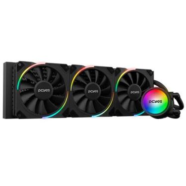 Imagem de Water Cooler PCYES Sangue Frio 3 ARGB Black Vulcan 360mm TDP 350W