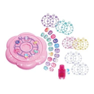 Imagem de Kit de Maquiagem e Beleza Infantil Fashion Unha Mania com Adesivos e Strass 81 Peças DM Toys