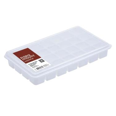 Imagem de Forma de Gelo com Tampa Big Plus 28 Cavidades Cubos Grandes Plástico Resistente Transparente Paramount Plásticos