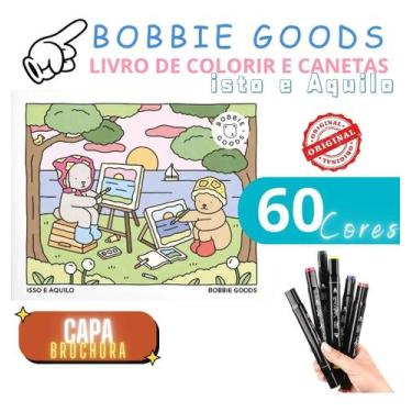 Imagem de Kit Bobbie Goods Livro Colorir Original + 60 Cores Canetinhas Touch Ma