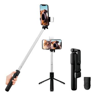 Imagem de Pau Selfie Tripé 70cm Bluetooth com Luz LED para Celular: Fotos e Víde