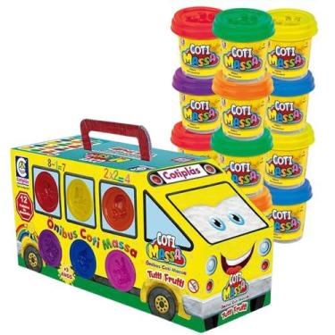Imagem de Brinquedo Massinha Modelar Coti Massa Tutti Frutti  Embalagem de Ônibu