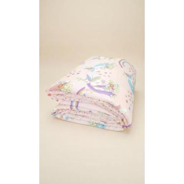 Imagem de Edredom Solteiro Dupla Face Infantil Unicórnio 1,40x2,20m - Congratula