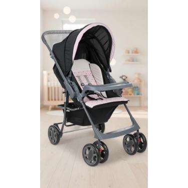 Imagem de Carrinho de Bebê Reclinável com Capota Rosa - Congratulations Store