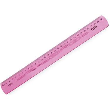 Imagem de Régua flexível 30cm rosa Waleu