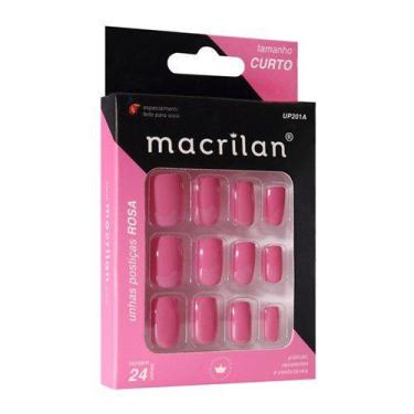 Imagem de Unhas postiças Macrilan tamanho curto cor Rosa UP201A