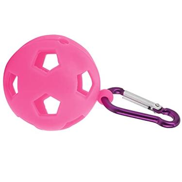Imagem de Capa de golfe com chaveiro, acessório de treinamento de golfe de textura macia Suporte de manga de golfe para bola de golfe(Rosa vermelha)