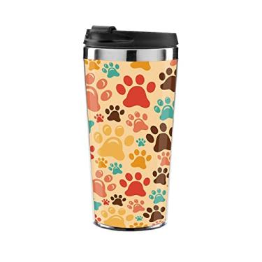 Imagem de Copo Térmico Personalizado Cachorros Patas - Inox
