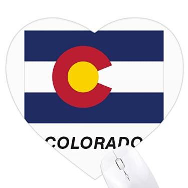 Imagem de Mouse pad de borracha com perfil da bandeira do estado americano Colorado Tapete de jogo escritório