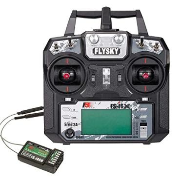Imagem de FLYSKY Controle transmissor RC FS-i6X 10CH 2,4GHz com cabo de atualiza??o de receptor iA6B para drone de corrida de barco RC