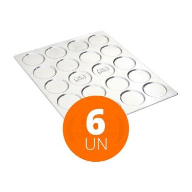 Imagem de KIT - 6 Assadeiras Pão de Hamburguer 20 Cavidades Alumínio 58x70 APH20 - Imeca