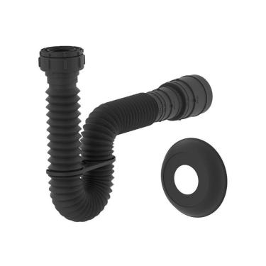 Imagem de Sifão Sanfonado Extensível Censi 74cm Preto Fosco
