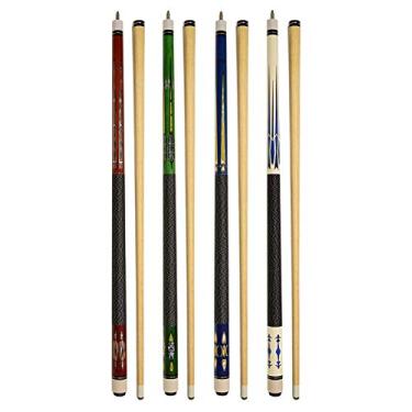 Imagem de Conjunto de 4 tacos de sinuca novos 147 cm para bar de bilhar (Conjunto 15 ~ 18)