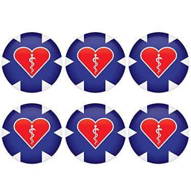 Imagem de Beistle 6 peças Star Thank You Health Care Workers Medical Staff Appreciation Frontline First Responders Pinback Button Badge Pins Patriotic Party Supplies and Lemors, 5 cm, Azul/Vermelho/Branco