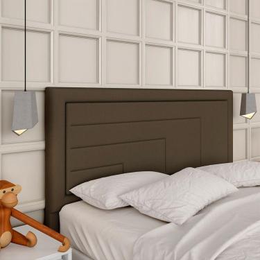 Imagem de Cabeceira Estofada Para Cama Queen Barcelona Marrom - M. Arapongas