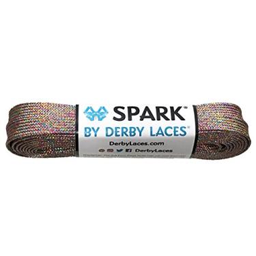 Imagem de (84 Inch / 213 cm) - Rainbow Mirage SPARK Skate Lace - Derby Laces for Roller Derby, Hockey and Ice Skates, and Boots