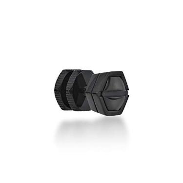 Imagem de Brincos masculinos redondos de aço inoxidável banhados a íon preto - 9 mm, Metal, not_known