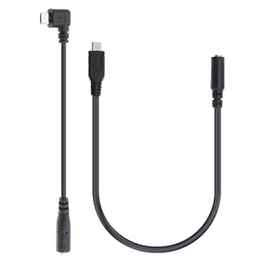 Imagem de 2 peças DC Power 3,5 mm fêmea para micro USB 5 pinos macho adaptador cabo fone de ouvido fone de ouvido cabo de telefone