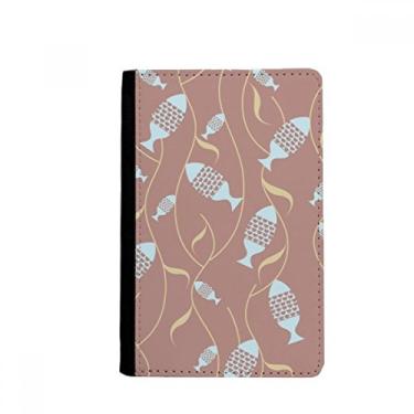 Imagem de Blocos de cores abstratos peixes plantas aquáticas suporte de passaporte Notecase Burse capa carteira porta-cartão, Multicolor