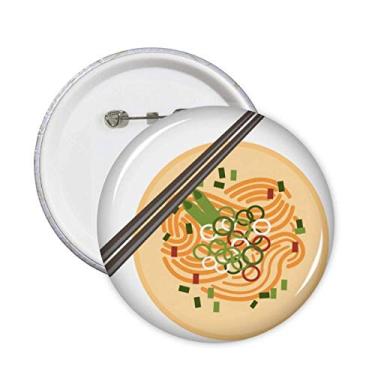 Imagem de Prato chinês macarrão delicioso padrão de comida alfinetes crachá botão decoração acessório 5 peças