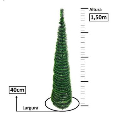 Imagem de Arvore Natal Dobrável 1 Metro E 50cm Verde Lisa Casa - Rio Master