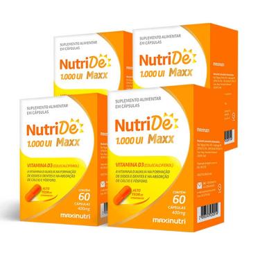 Imagem de Kit 4 Vitamina do Sol NutriDe Vitamina D 60 Caps Maxinutri