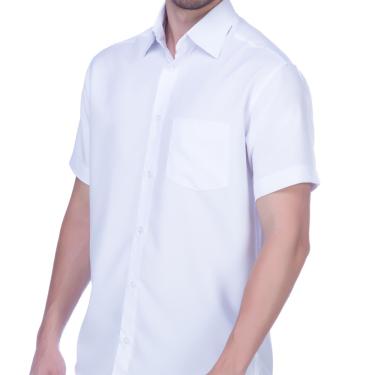 Imagem de Camisa Social Branca m/c Masculina Tricoline Eclética