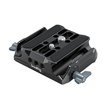Imagem de SMALLRIG Placa de base universal LWS compatível com DSLR e gaiolas de câmera sem espelho, vem com braçadeira de haste dupla de 15 mm