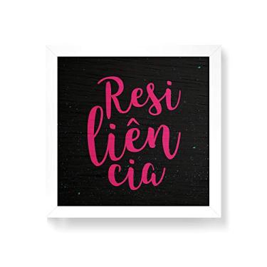 Imagem de Arte Maníacos Quadro decorativo com moldura caixa branca em Madeira - Resilência Colorida - 30x30cm