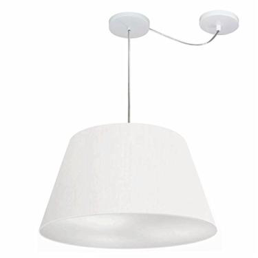 Imagem de Lustre Pendente com Desvio de Centro Cúpula 30/35x50 cm, Vivare Iluminação, Pendente4283 BR, Branco, Médio