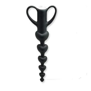 Imagem de Erotic Point Plug Anal Escalonado Corações - Lovetoys Preto