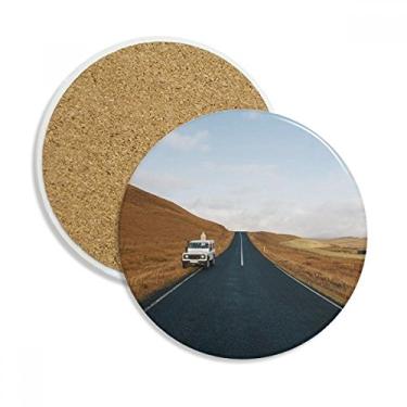 Imagem de Caneca de outono para carro, campo, viagem, céu, grama, copo, copo, copo, proteção de mesa, pedra absorvente