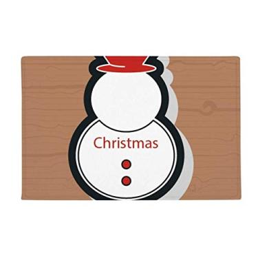 Imagem de DIYthinker Tapete de Natal com ícone de boneco de neve antiderrapante para porta de banheiro