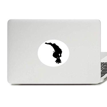 Imagem de Adesivo de notebook com emblema de vinil para jogador de patinação e esportes pulando