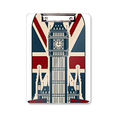 Imagem de London Big Ben Union Jack Reino Unido Prancheta pasta caderno de escrita placa de apoio A4