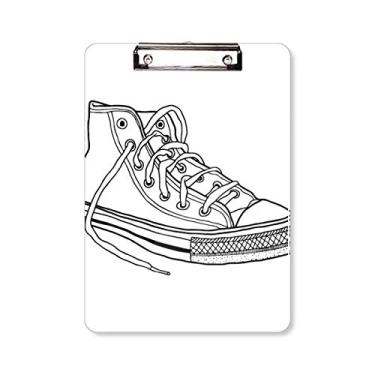 Imagem de Prancheta branca pintada à mão pasta, bloco de anotações, placa de apoio A4