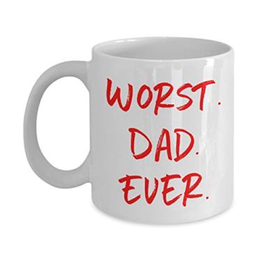 Imagem de Caneca do pior papai, pior pai de sempre, caneca de café de cacau quente, chá divertido, ideia de de Natal
