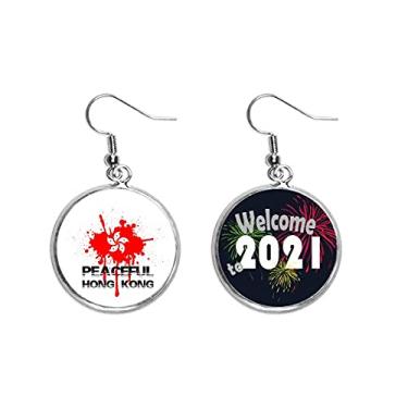 Imagem de Pingente de orelha com pingente de orelha e gesto de coração de pêssego, joia 2021 Blessing