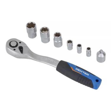 Imagem de Chave Catraca Com Jogo De Soquetes Profissional - 8 Peças