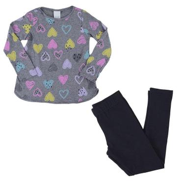 Imagem de Conjunto Infantil Malwee ML Coração Cinza e Preta - 10001-Masculino