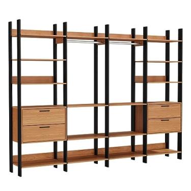 Imagem de Closet 4 Torres com 2 Gaveteiros Olimpo 2,89 MT (LARG) Freijo Fosco com Preto Fosco - 52866 Sun House