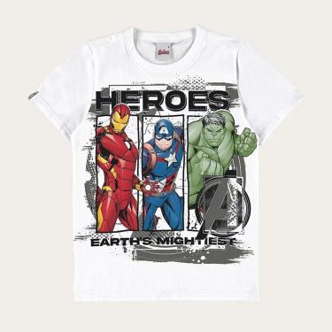 Imagem de Camiseta Avengers Malwee Hulk América Thor Vingadores Tam 4 ao 12 Menino-Masculino