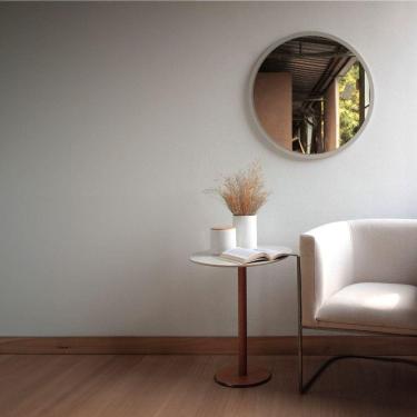 Imagem de Mesa Lateral de Apoio Formato Orgânico 50x35cm Off White