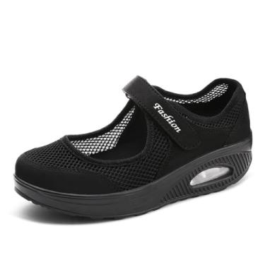 Imagem de Tenis Feminino Casual Casuais Academia Calçados Caminhada Antiderrapante Tênis (38,Black(Preto))