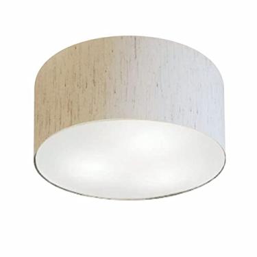 Imagem de Plafon Painel Sobrepor Cúpula Tecido 50x21 cm, Vivare Iluminação, Plafon3048 LLA-35, Linho Bege, Médio