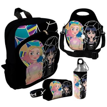 Imagem de Kit Escolar Infantil Mochila de Costas + Lancheira Térmica + Necessaire Plus + Squeeze de Alumínio-Unissex