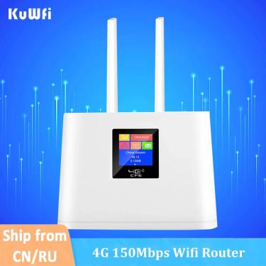 Imagem de KuWFi-Roteador Sem Fio CPE com Smart Display  Cartão SIM para Wi-Fi  Roteador LTE  RJ45 WAN LAN