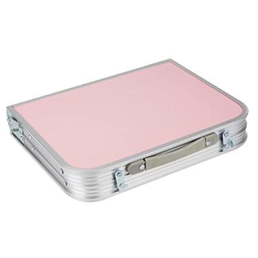 Imagem de Mind Reader Bandeja dobrável, mesa de café da manhã com pernas dobráveis, mesa independente portátil para estudar, ler, artesanato, rosa